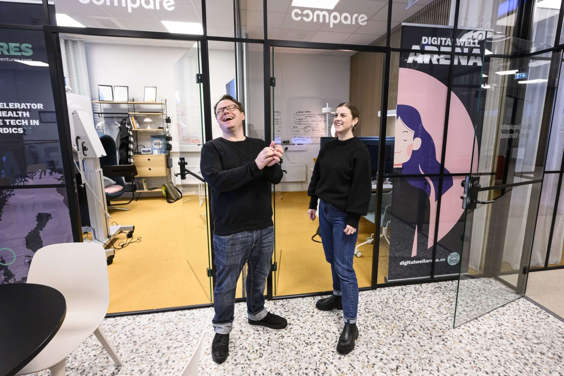 Det värmländska IT-klustret Compare – här representerat av Stefan Skoglund och Marie Granander – har en given plats på Scaaler.
