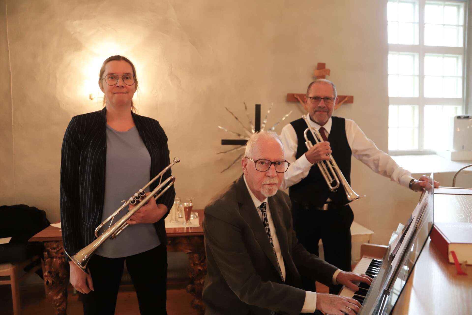 Musiker under jubileumsgudstjänsten var Anna-Lena Hedlund, Ingemar Stjerndahl och Lars Wallin.