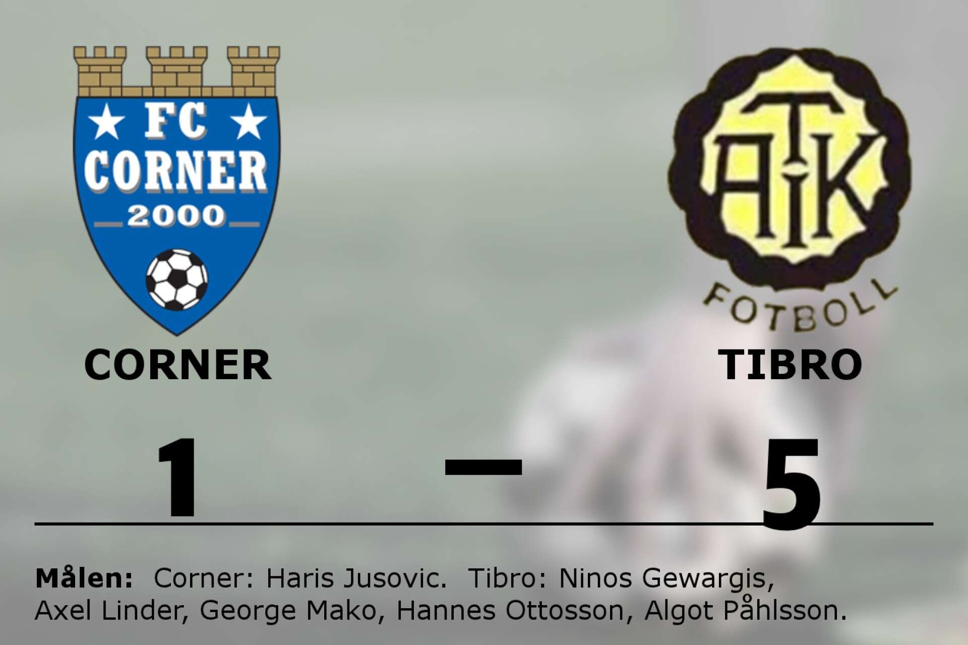 FC Corner förlorade mot Tibro AIK Fotboll
