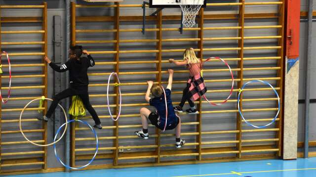 En redskapsbana ska ordnas i Gullstensskolans gymnastiksal på fredagskvällen. Bilden är från en aktivitet i Degerfors, där en gymnastikförening hade en hinderbana.