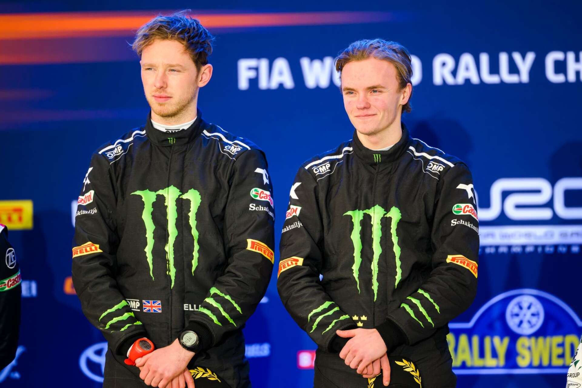 Oliver Solberg, till höger, med kartläsare Elliott Edmondson vann Svenska rallyt och nu är duon på tredje plats i WRC 2-klassen på Mexikos VM-rally.