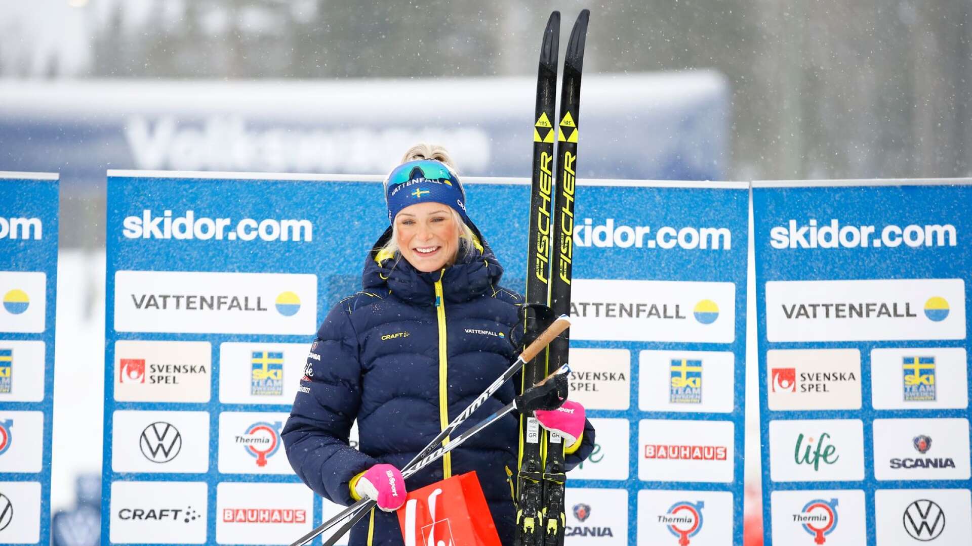 Frida Karlsson kom på pallen i dagens sprint i Val Müstair. Arkivbild.