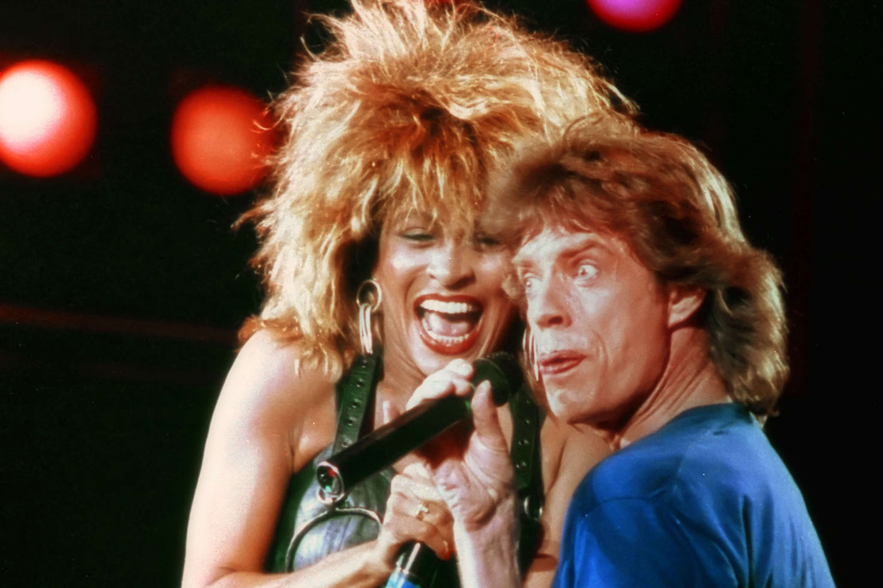 Tina Turner och Mick Jagger under Live Aid-konserten 1985. Arkivbild.