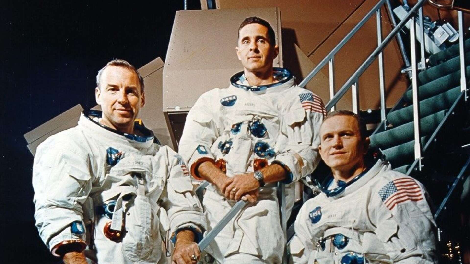 Besättningen på Apollo 8: James Lovell, William Anders och Frank Borman.
