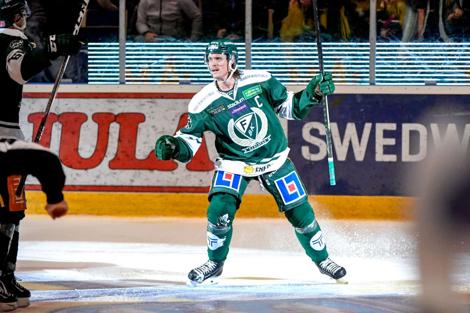 Magnus Nygren efter ett mål mot Växjö.