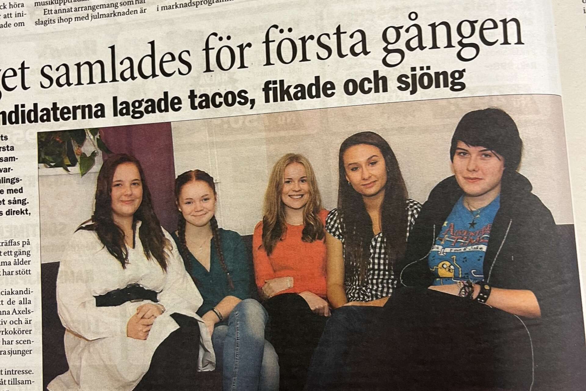 2013 års luciakandidater Sara Molin, Hanna Axelsson, Emelie Höjdén, Maria Hajto och Klara Bernson samlades för första gången för att öva tillsammans. Saknades vid tillfället gjorde den sjätte luciakandidaten Belle Henriksdotter.