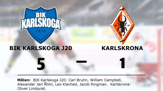 BIK Karlskoga J20 vann mot Karlskrona HK