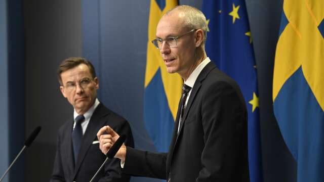 Oscar Stenström har varit med och ansvarat för förhandlingarna å Sveriges vägnar. Här tillsammans med Ulf Kristersson.