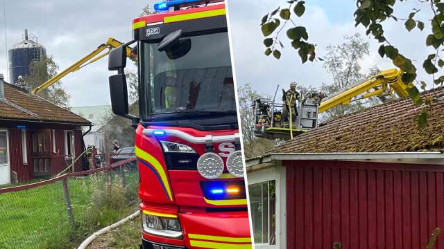 Villa rökskadades • Motorcykel brann • 15 brandmän på plats