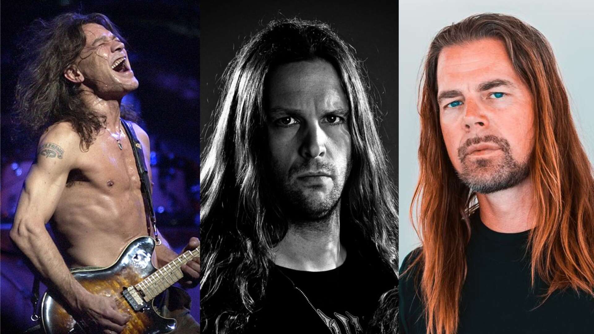 Tobias Gustafsson (Vomitory, Cut Up) och David Johannesson (Mustasch) hyllar Eddie van Halen.
