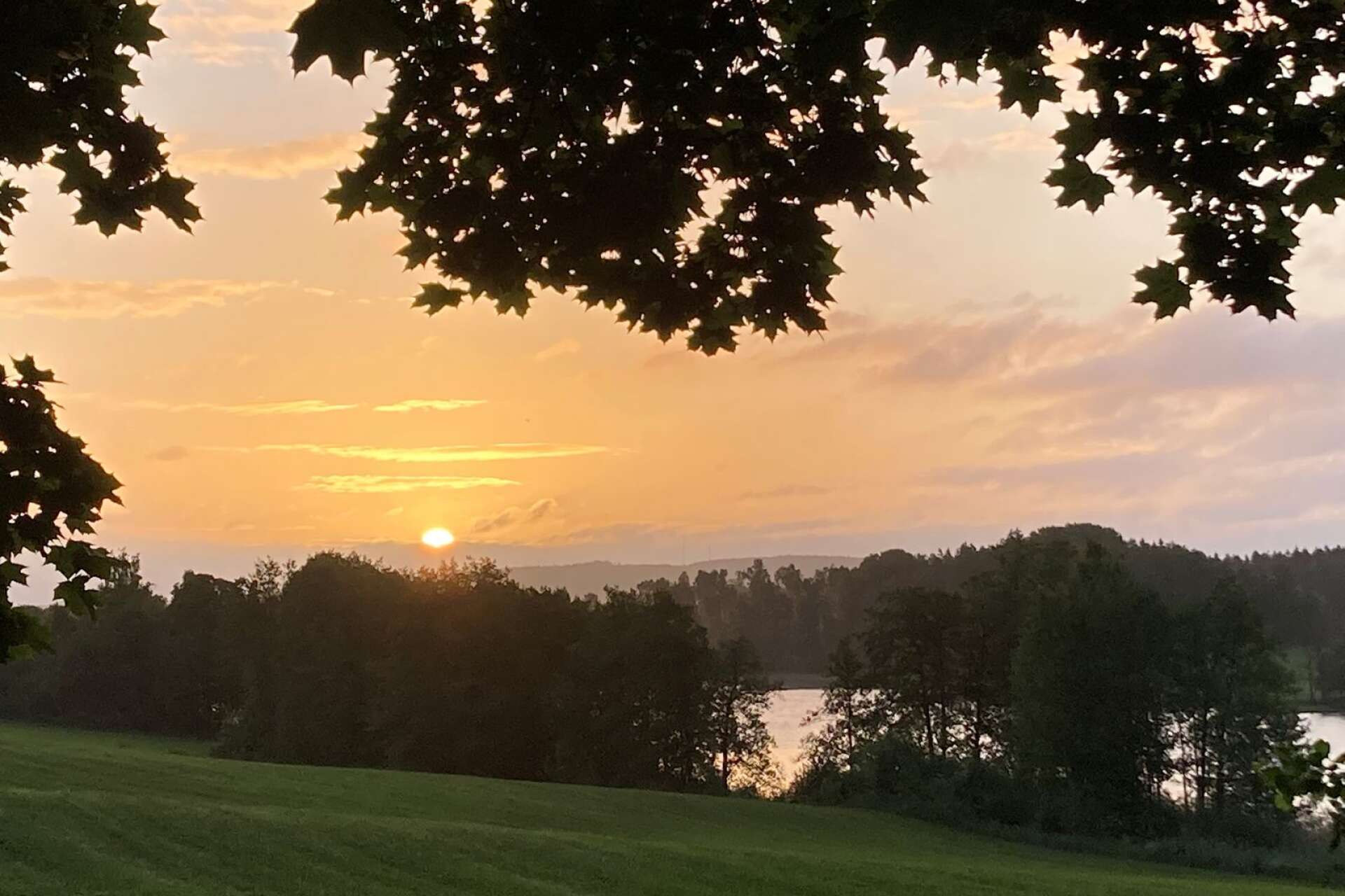 Bilden är tagen tidigt på söndag morgon i Långserud och det är sjön Lången som syns. Jeanette Aronsson har tagit bilden. 