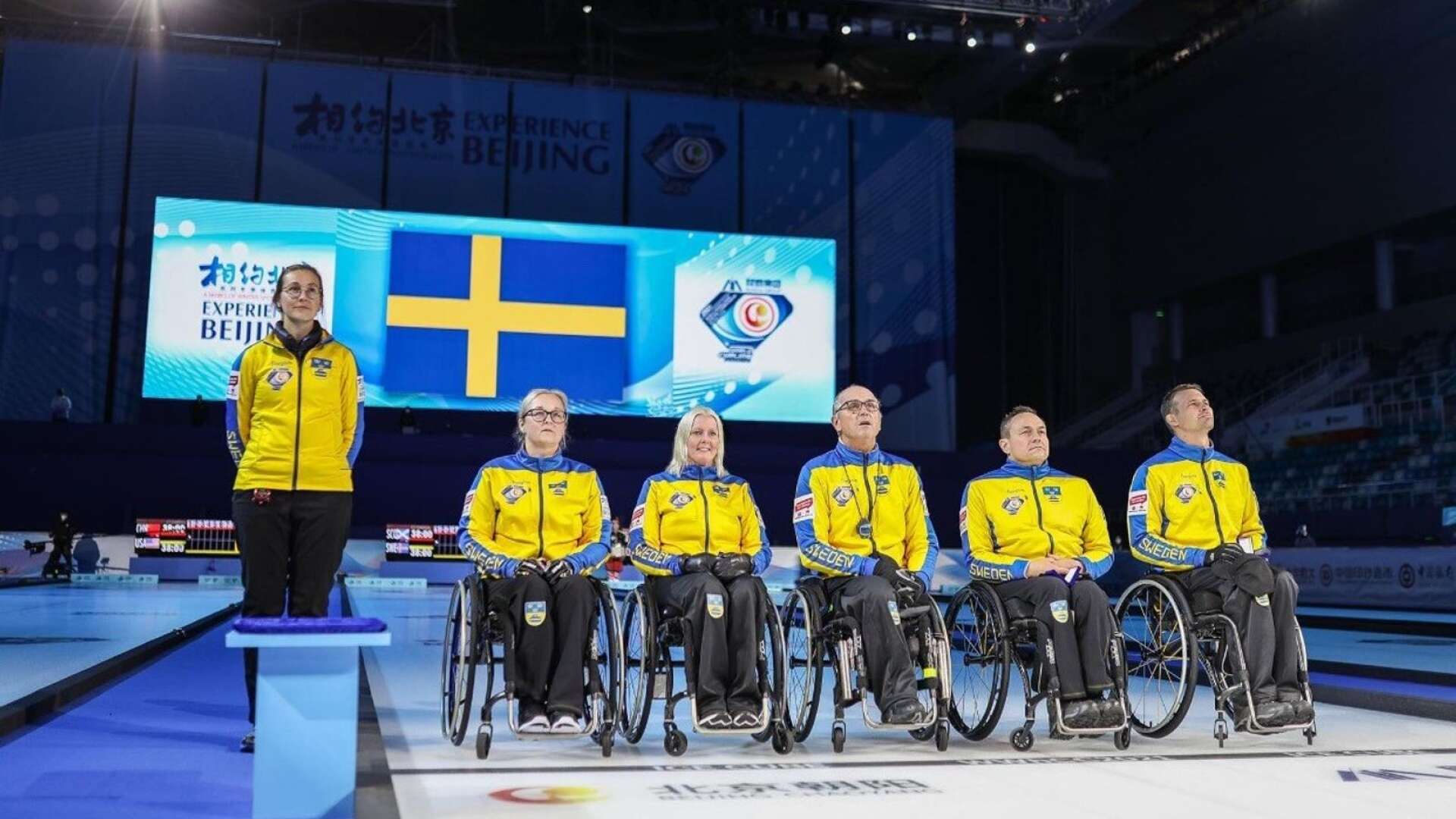 Från vänster, Coach Alison Kreviazuk, Sabina Johansson, Kristina Ulander, Mats-Ola Engborg, Ronny Persson och Viljo Petersson-Dahl. Förbundskapten Peter Narup är inte med på bild. 