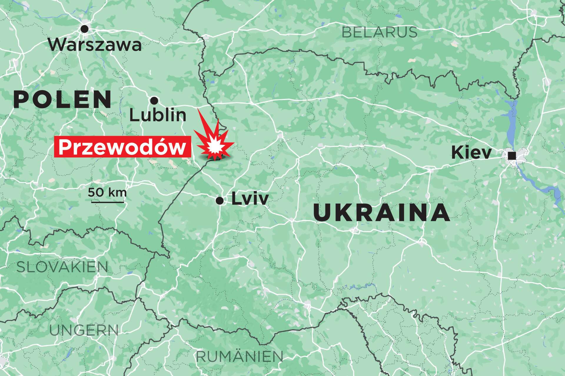 Minst en ryska robot har slagit ned i Natolandet Polen nära den ukrainska gränsen.