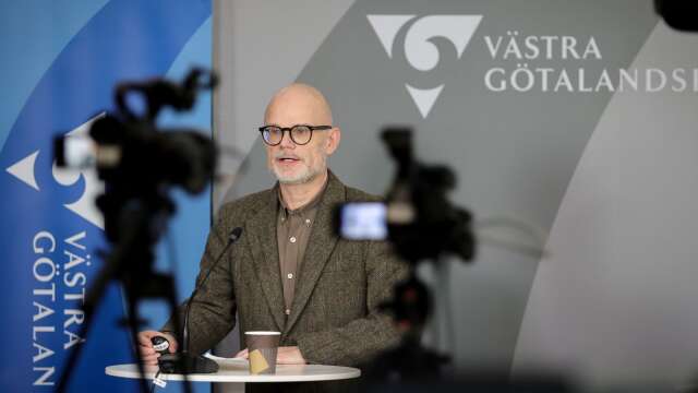 Thomas Wahlberg, smittskyddsläkare, under en pressträff med Västra Götalandsregionen. Arkivbild