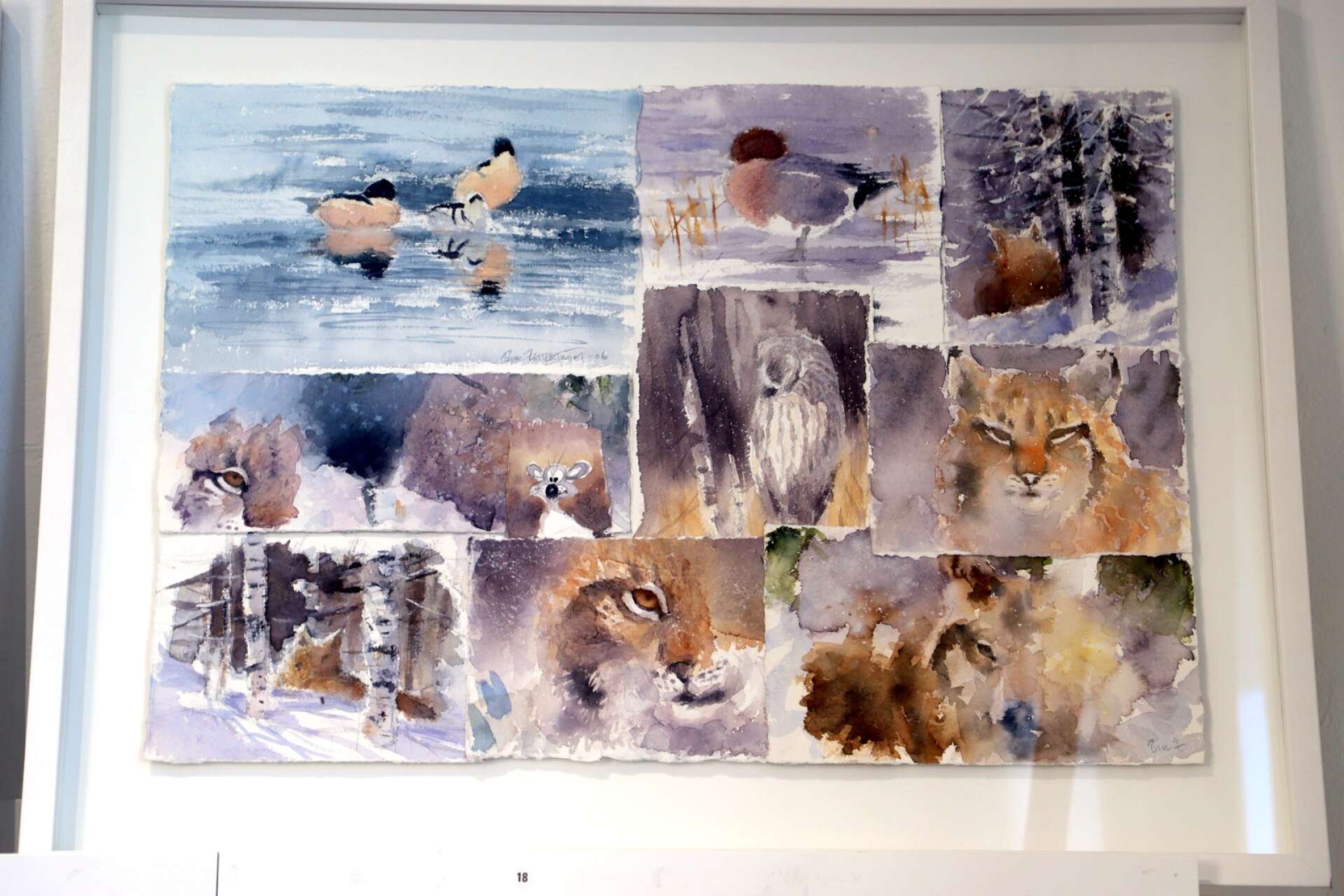 Ett antal små skisser har satts ihop till collage, som visar prov på Bill Zetterströms måleri.