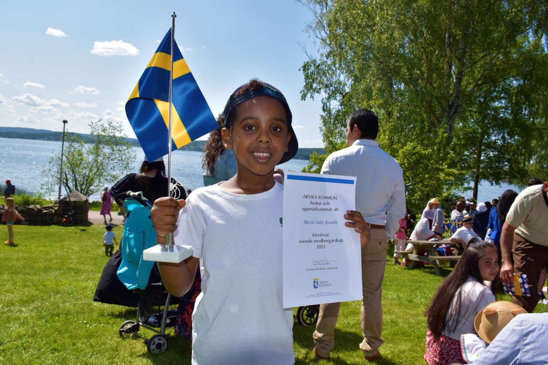 Nationaldagen lockade många. En av dem var femårige Mazin, som också firade sitt svenska medborgarskap. 