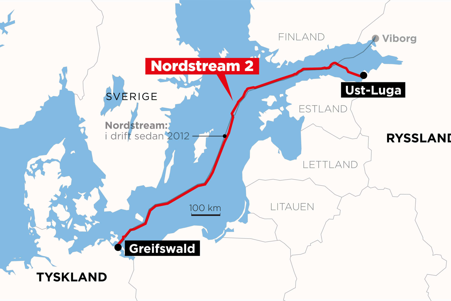 Gasledningen Nordstream 2 är färdigbyggd, men har ännu inte tagits i bruk.