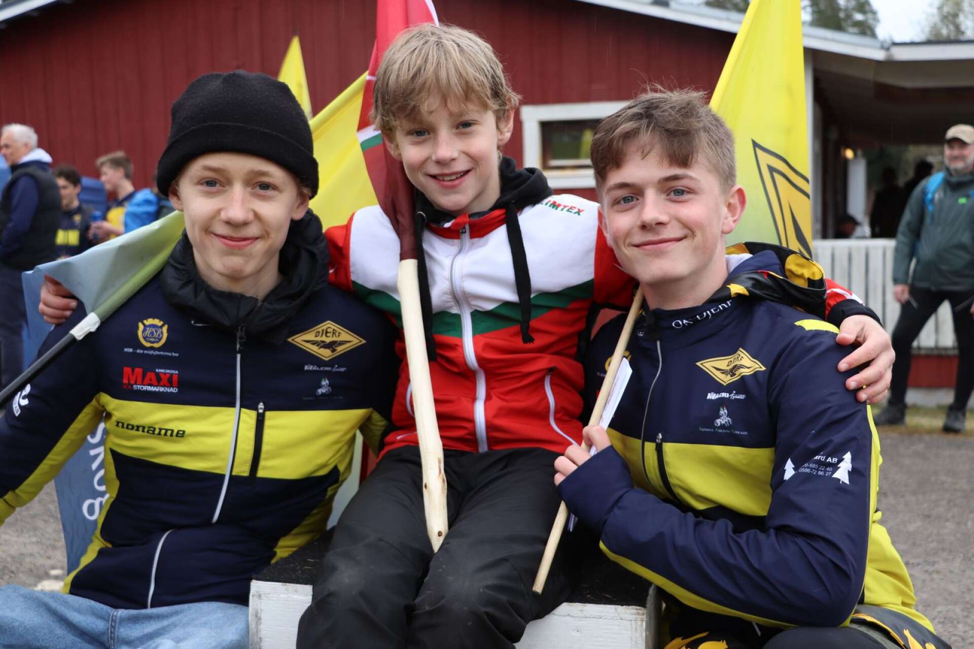 Snabb trio: Malte Granefelt, Tyr, vann H16 före Karlskogakillarna Linus Bodin Liliegren (tvåa) och Edvard Pelander (t v).
