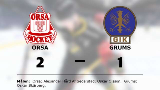 Orsa IK vann mot Grums IK Hockey