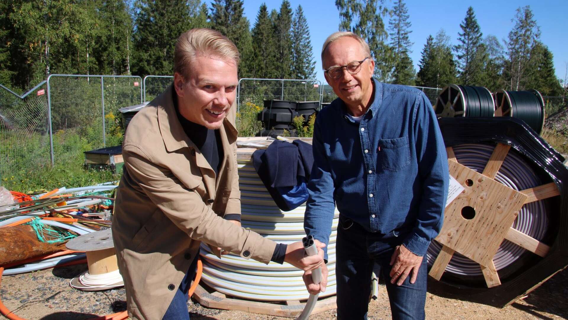 Joakim Johnsson, kommunansvarig på IP-only, och Jan Svärd, bredbandssamordnare för kommunerna Filipstad, Storfors och Kristinehamn. 
