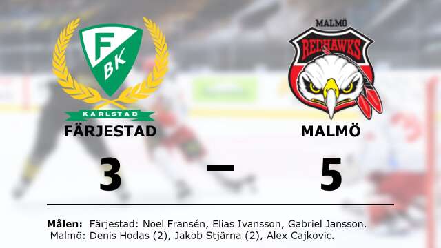 Färjestad BK Junior förlorade mot Malmö Redhawks