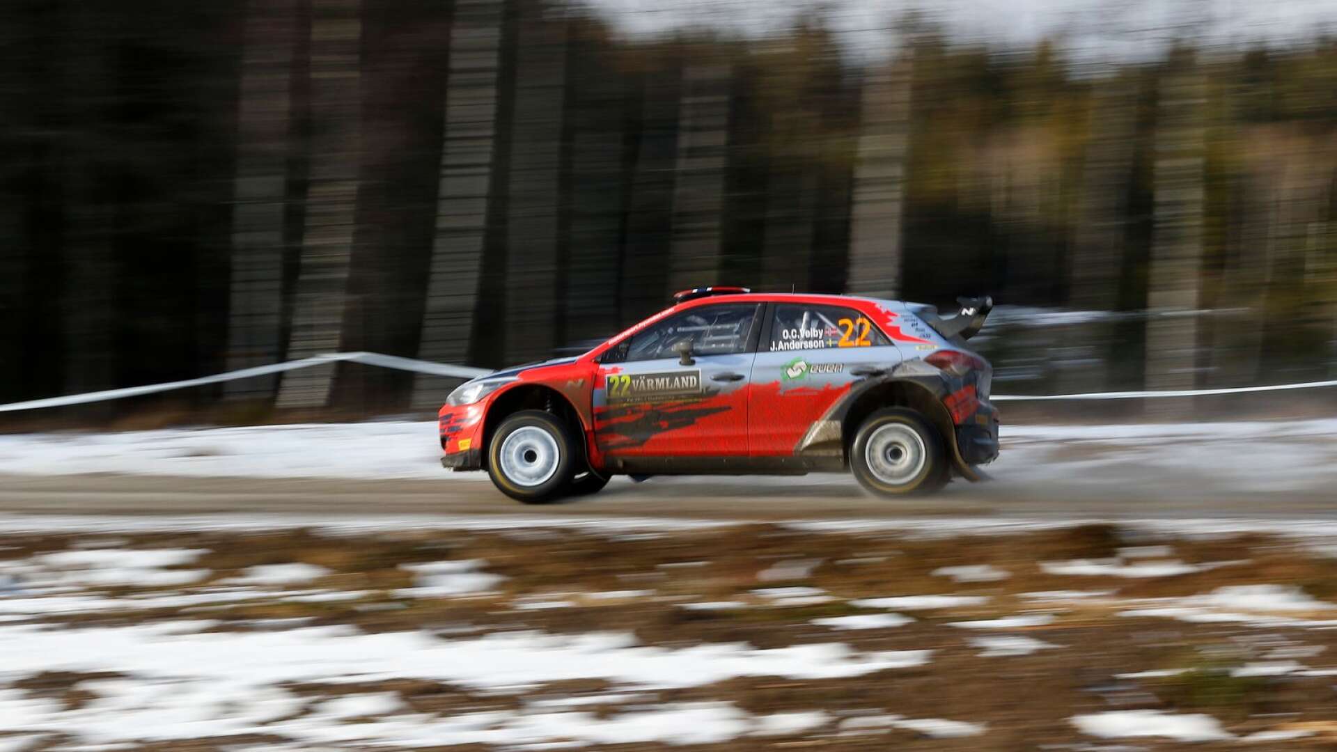 Ole Christian Veiby och Jonas Andersson var snabbast i Romjulsrallyt. Här syns de i Svenska rallyt förra vintern.