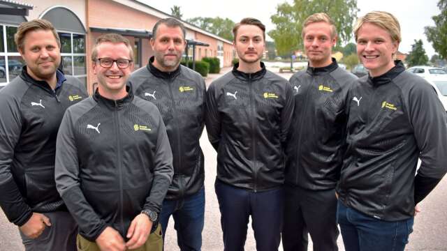 Värmlands förbundsdomare 2019/2020. Från vänster: Pierre Malmgren, Albin Jakobsson, Roger Nilsson, Claes Knutsson, Lars Larsson och Philip Aronsson-Elffors. 
