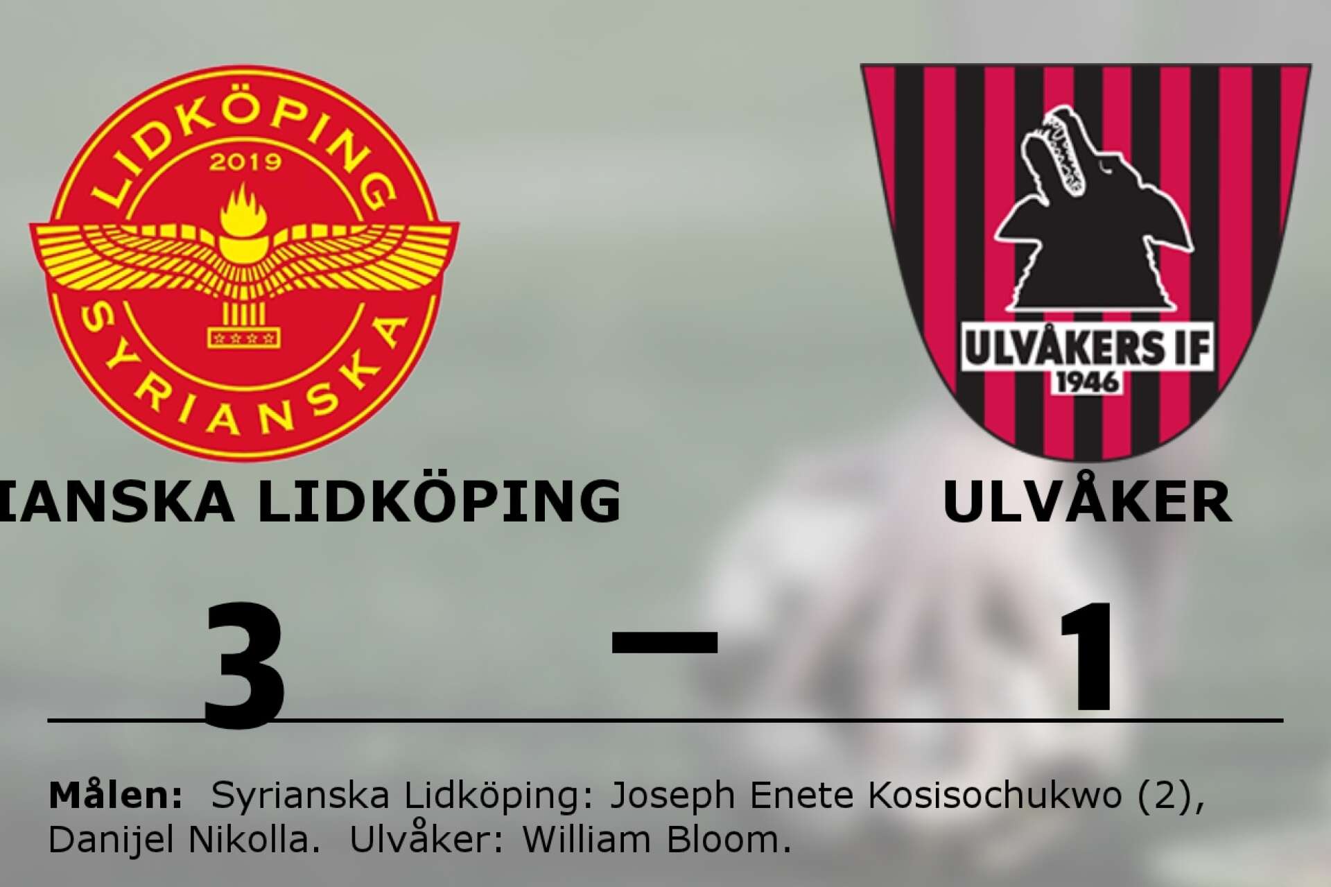 Syrianska FK Lidköping vann mot Ulvåkers IF