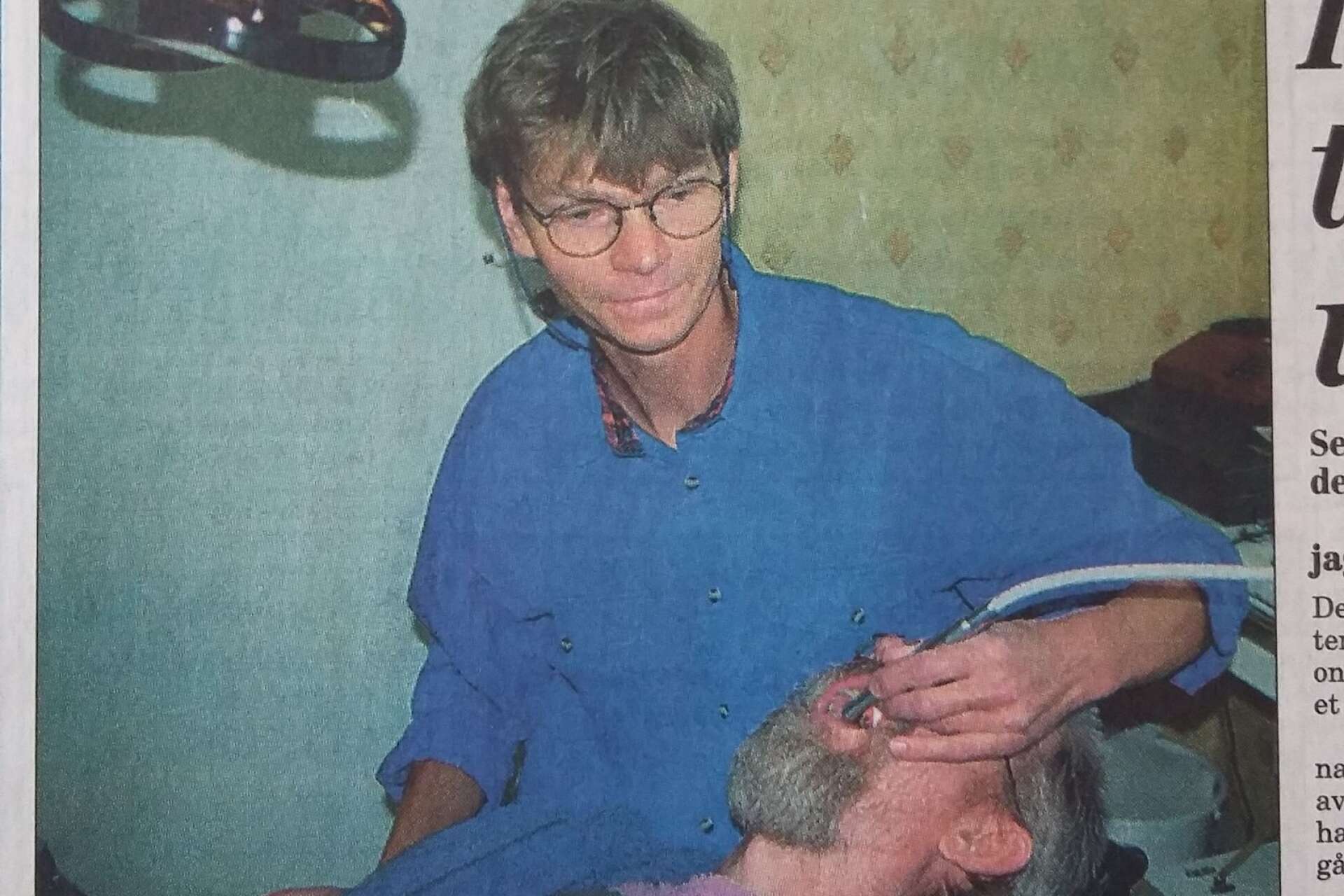 Tandläkaren Göran Johansson var först i Skandinavien med att laga tänder med hjälp av en ny lasermetod. Patienten Peter Cundy var imponerad. ”Tänk att slippa bedövningssprutor”, sa han. 