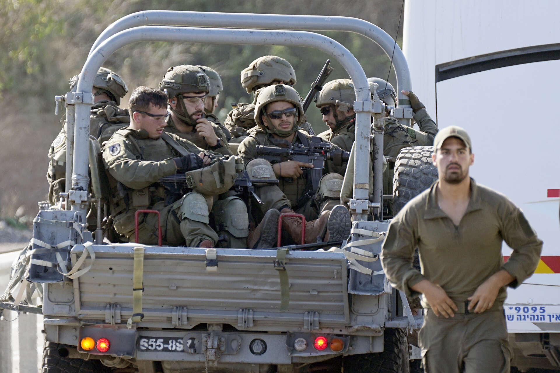 Israeliska soldater nära Ashkelon.