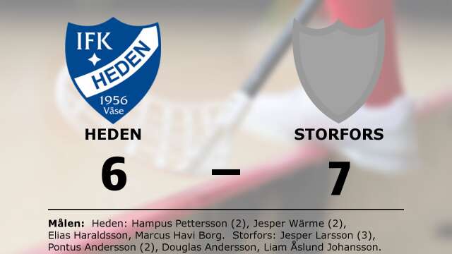 IFK Heden förlorade mot Storfors IBF