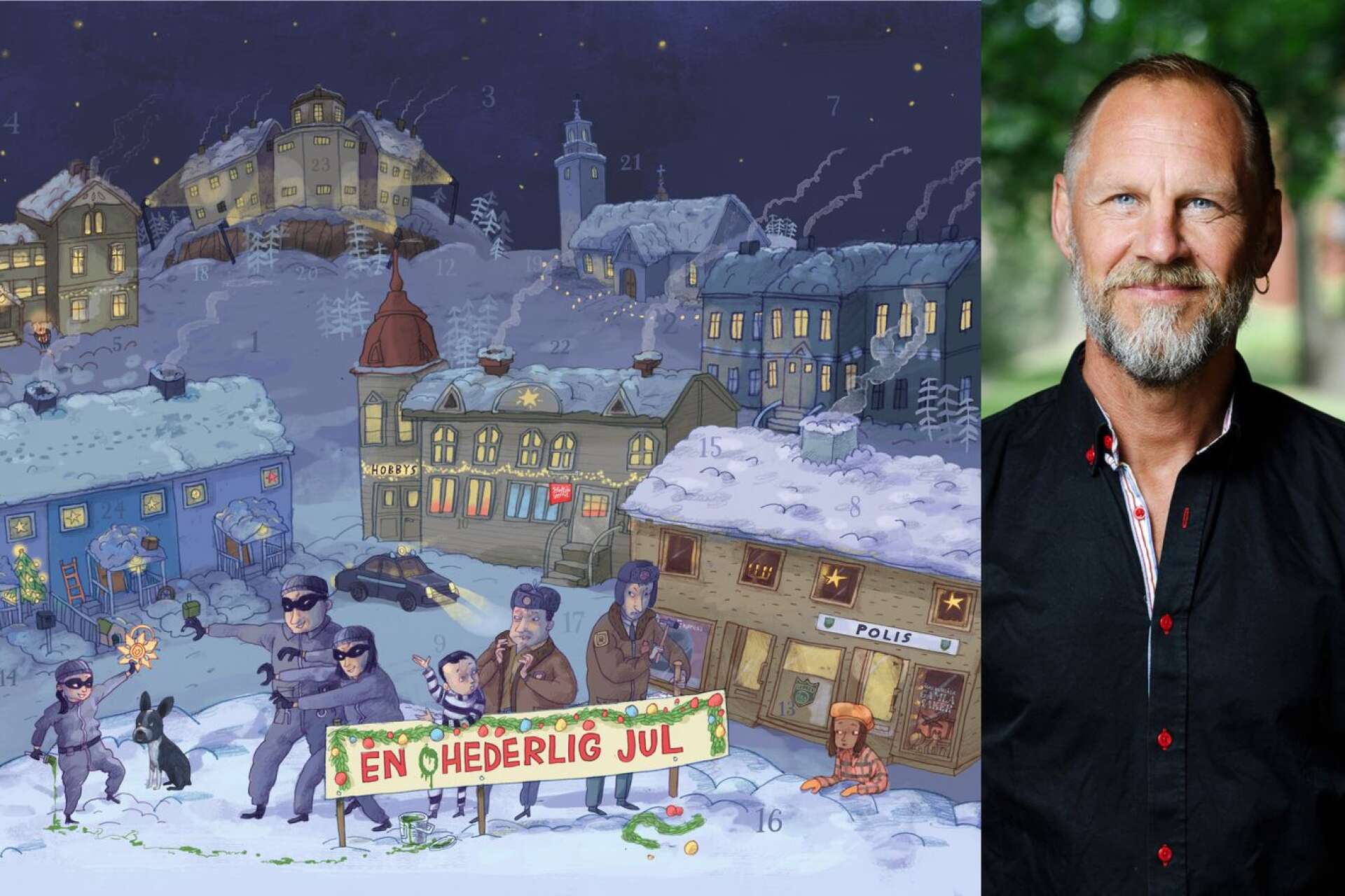 ”En humorkalender med mycket igenkänning&quot;, så beskriver SVT årets julkalender. Själva kalendern är illustrerad av Per Gustavsson.