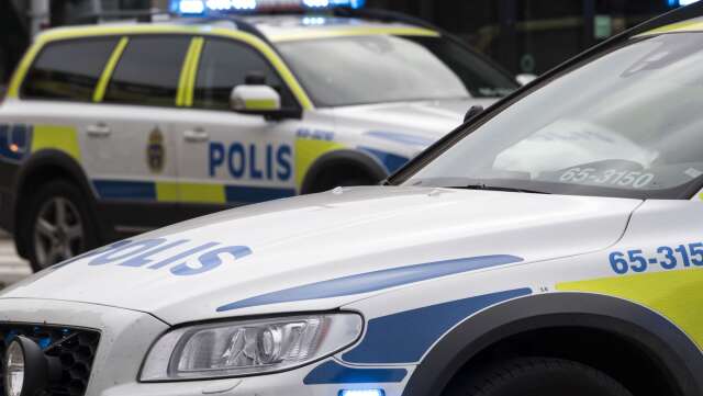 Polisinsats i Degerfors under torsdagsförmiddagen. 