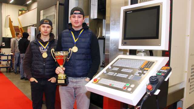 Oskar Gustavsson och Erik Andersson vann ungdoms-SM i CNC-fräsning under torsdagen.