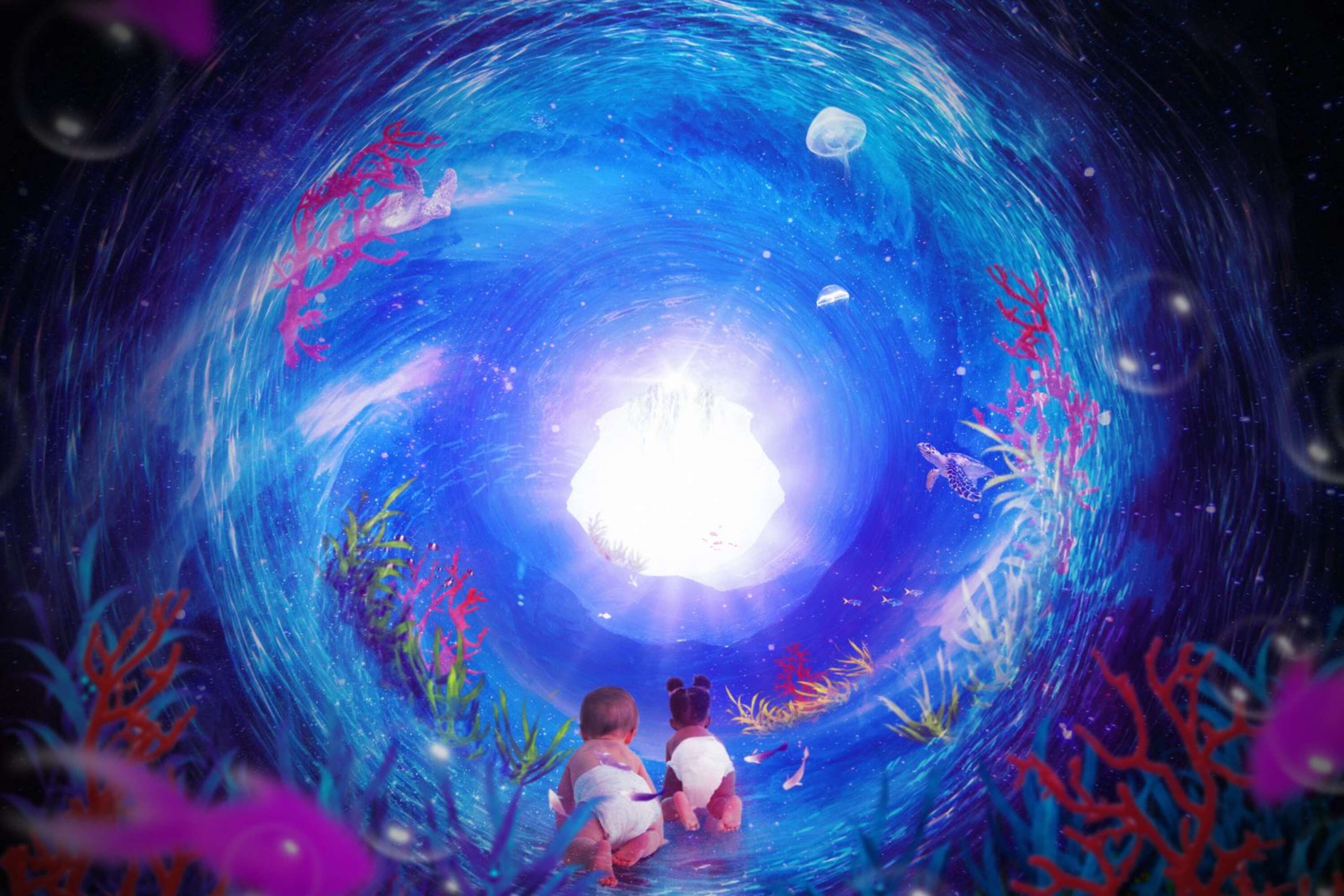 Barn så små som två månader ska få en scenupplevelse i Den kosmiska havsträdgårdspassagen.