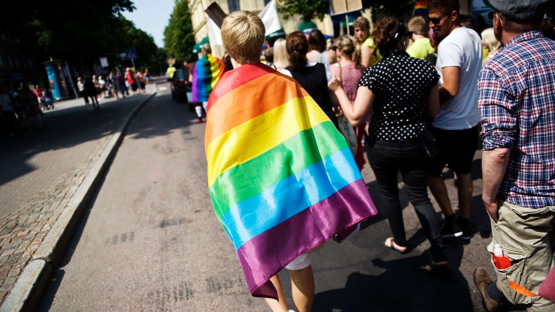 Prideparaden genom Karlstad börjar klockan 15.00, men redan klockan 10.00 börjar folkfesten i Museiparken. Foto från ett tidigare år. 