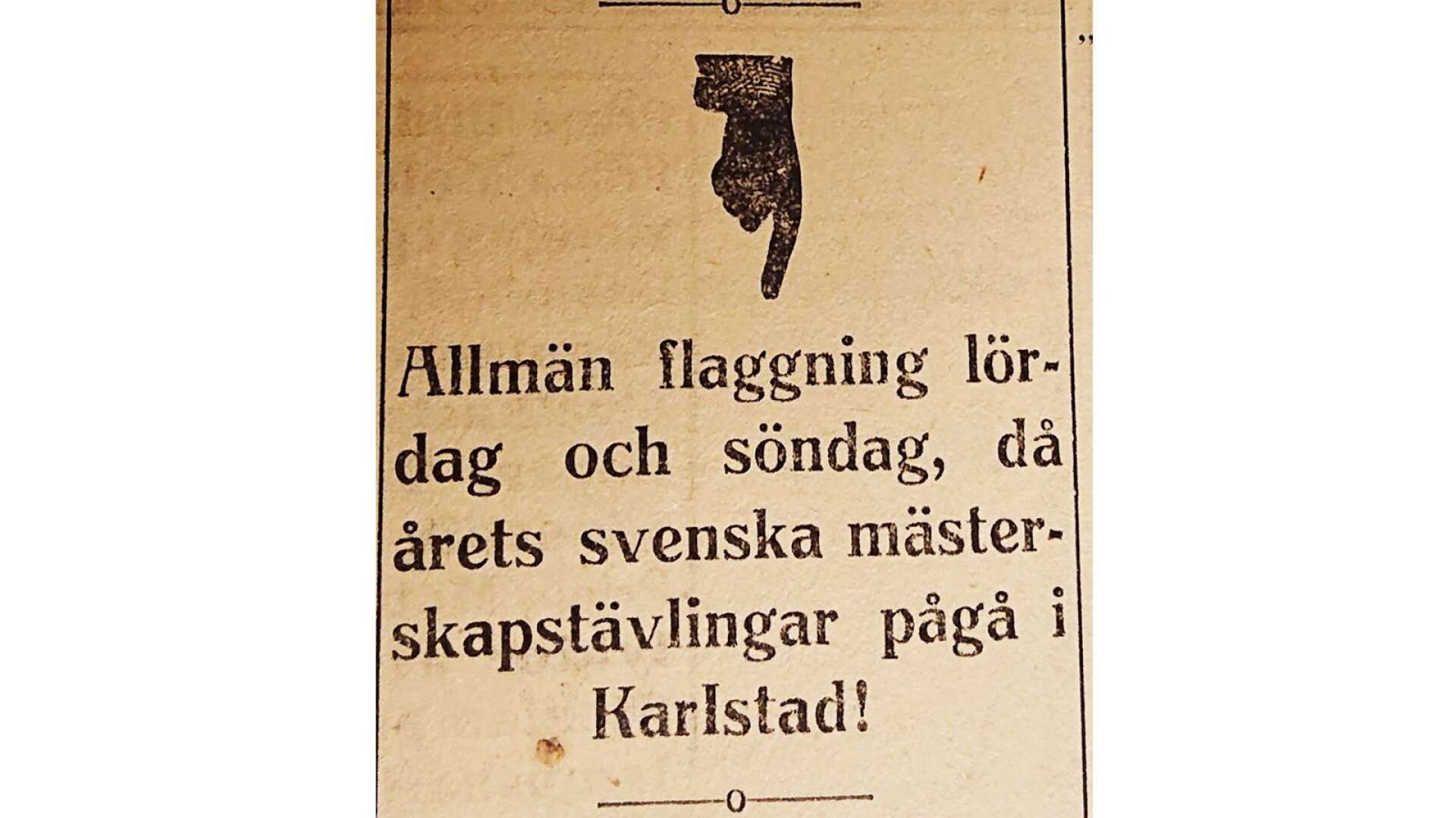 Ur NWT fredagen innan invigningen av Tingvalla IP i augusti 1919.