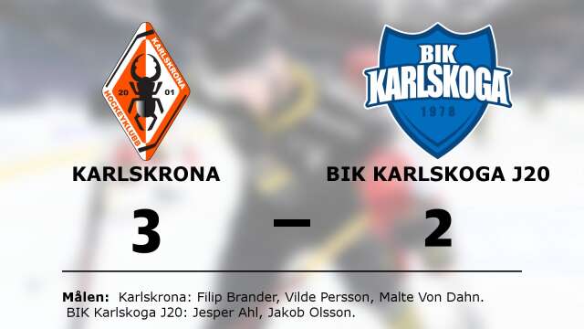 Karlskrona HK vann mot BIK Karlskoga J20