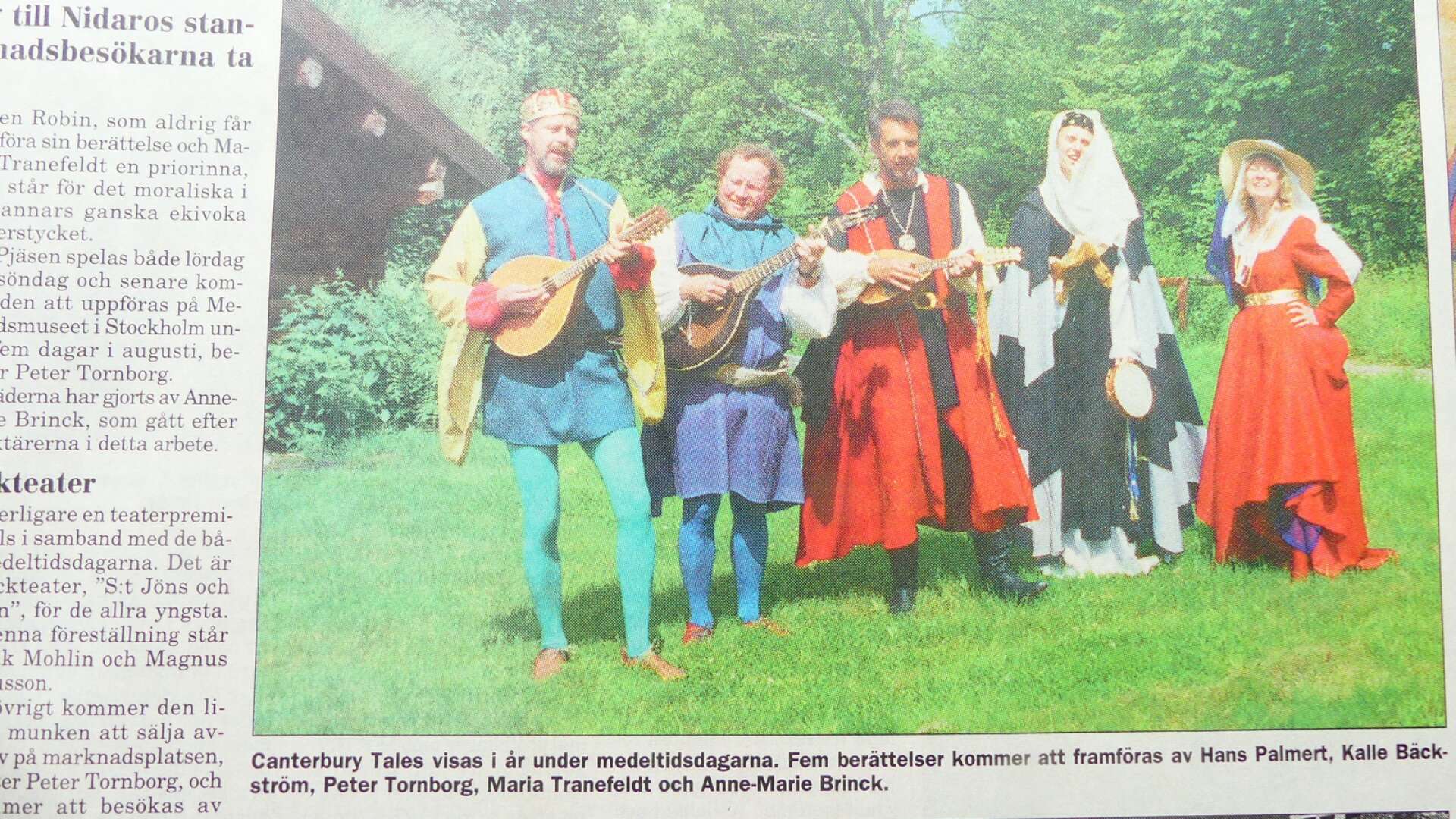 Fem pilgrimer på väg mot Nidaros 1998.
