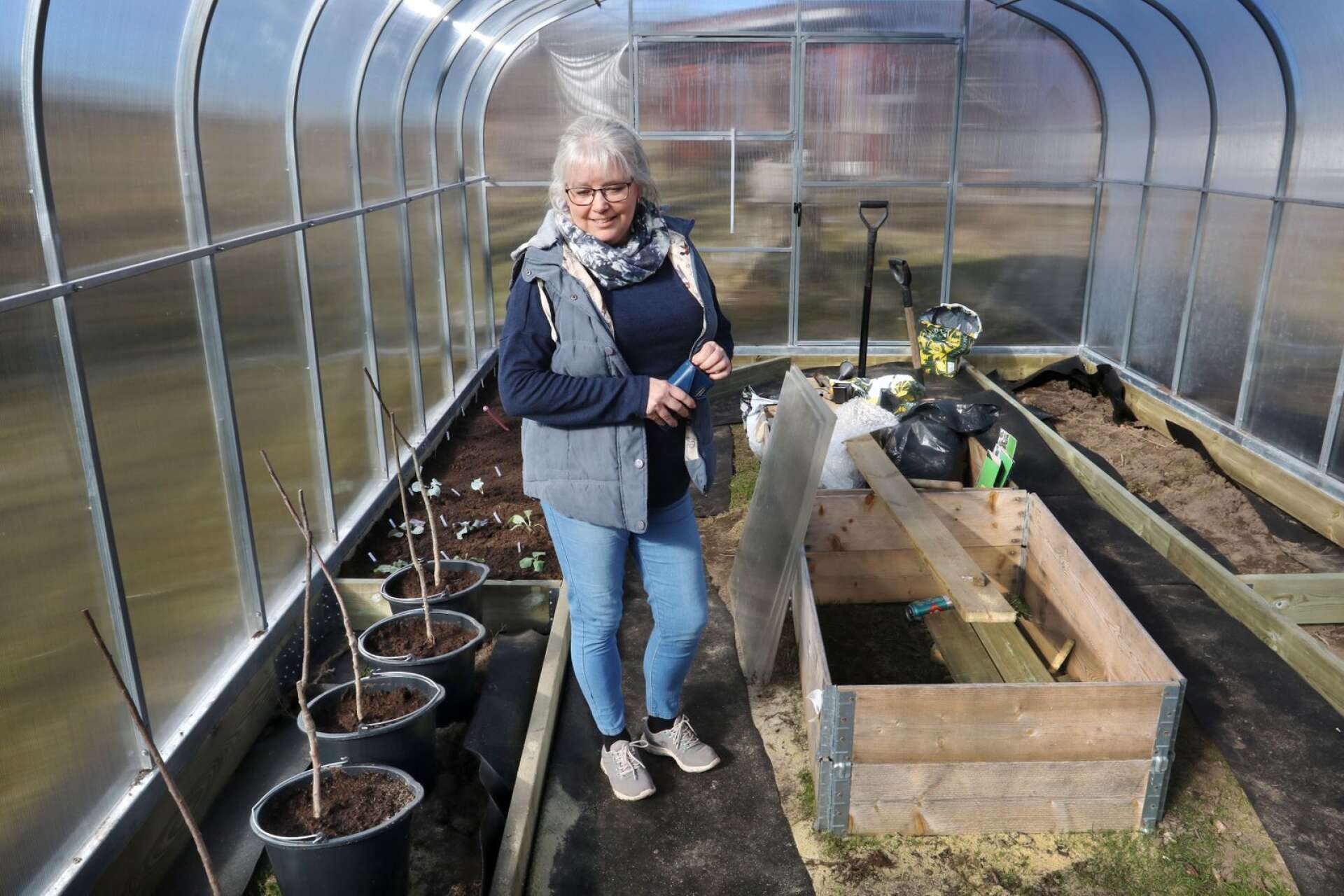 Susan och maken Mats har i år ett nytt växthus att inreda. 