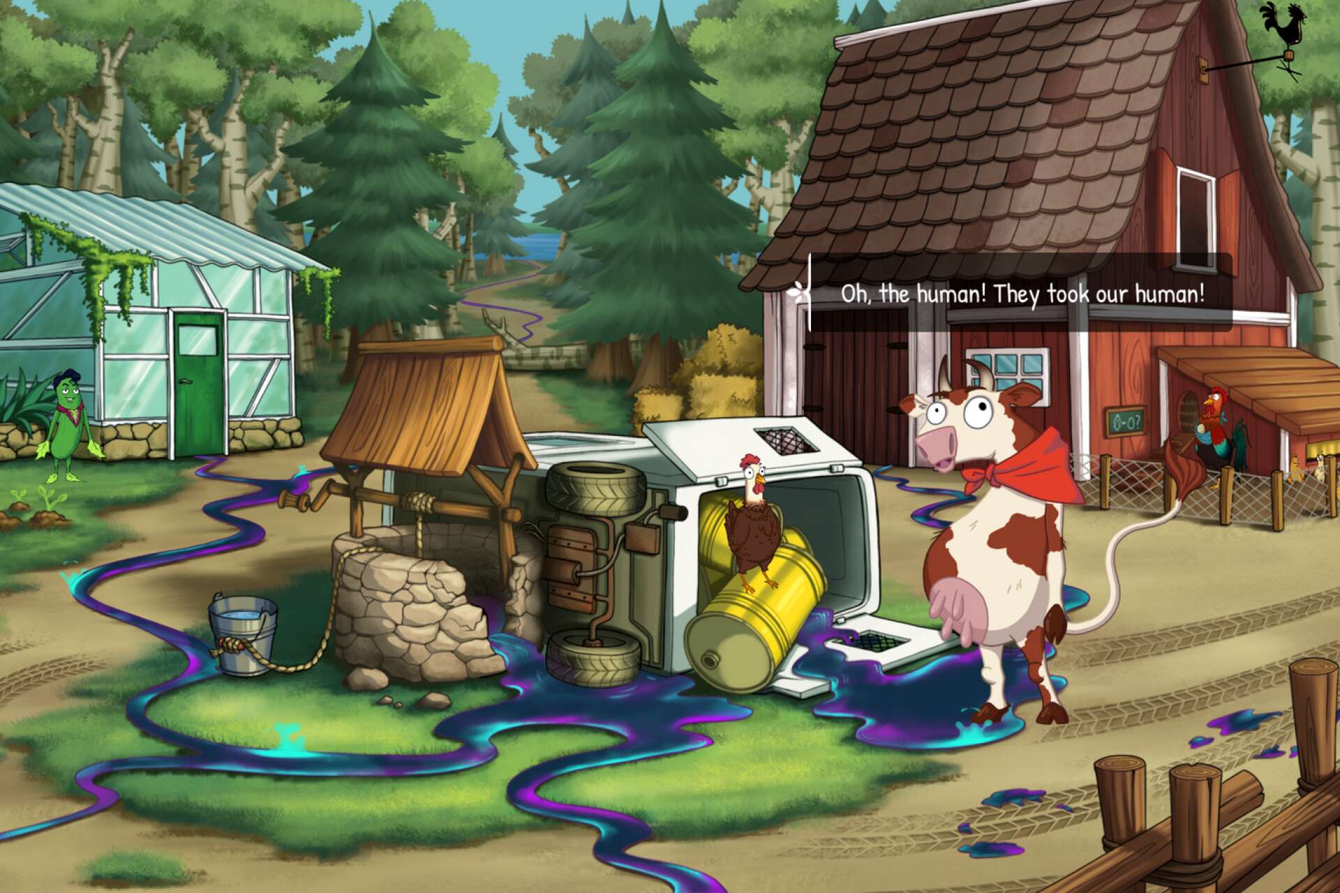 Screenshot från &quot;A Trail of Ooze&quot;, ett spel som lyfter miljöfrågor.