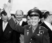 Jurij Gagarin anländer till London i juli 1961.