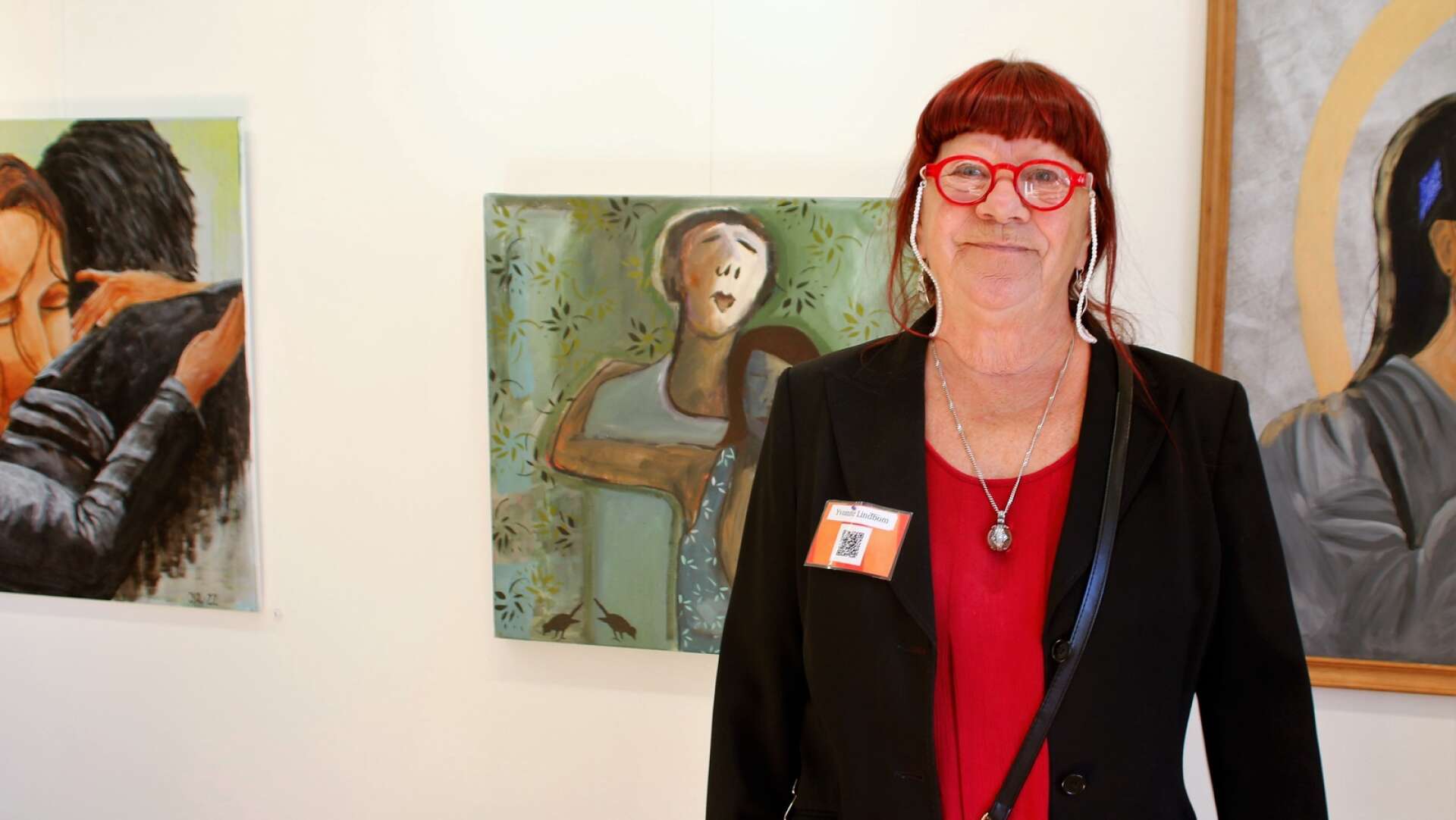 Yvonne Lindbom, ordförande för Konst runt Möckeln är nöjd med lördagens uppslutning.