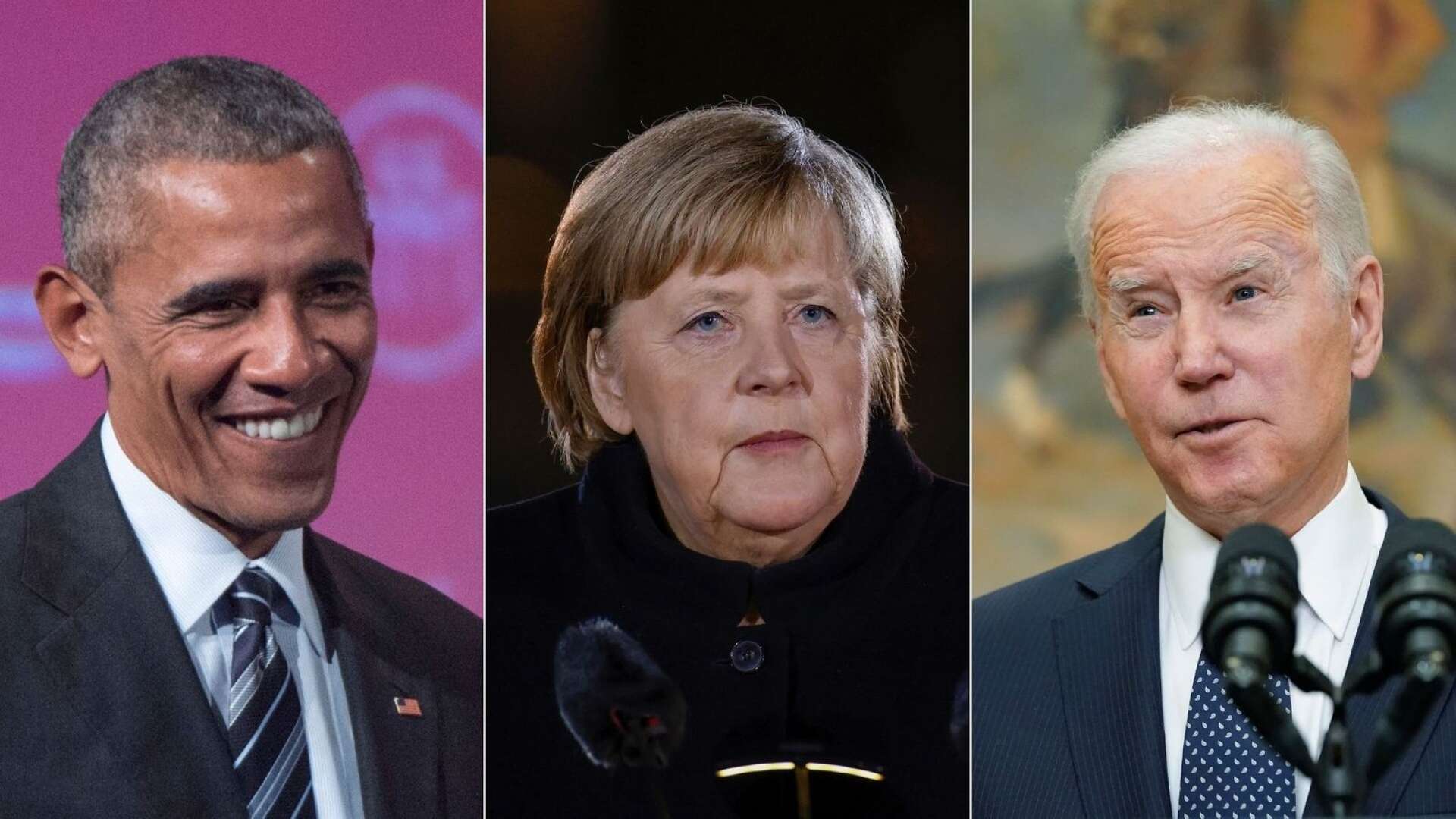 Barack Obama, Angela Merkel och Joe Biden.