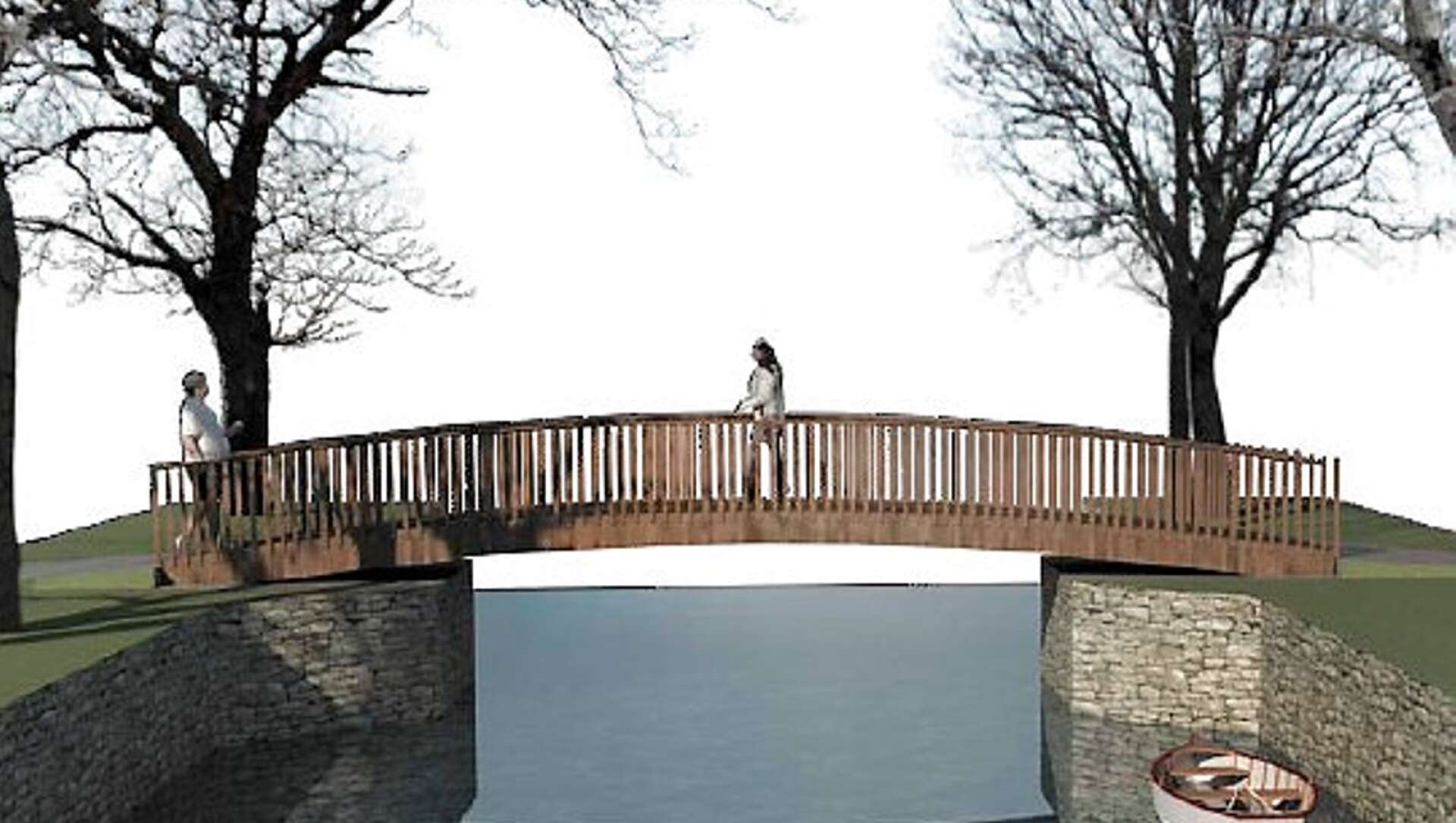 Så här är den tänkt att se ut, den nya träbron i Skåpafors.