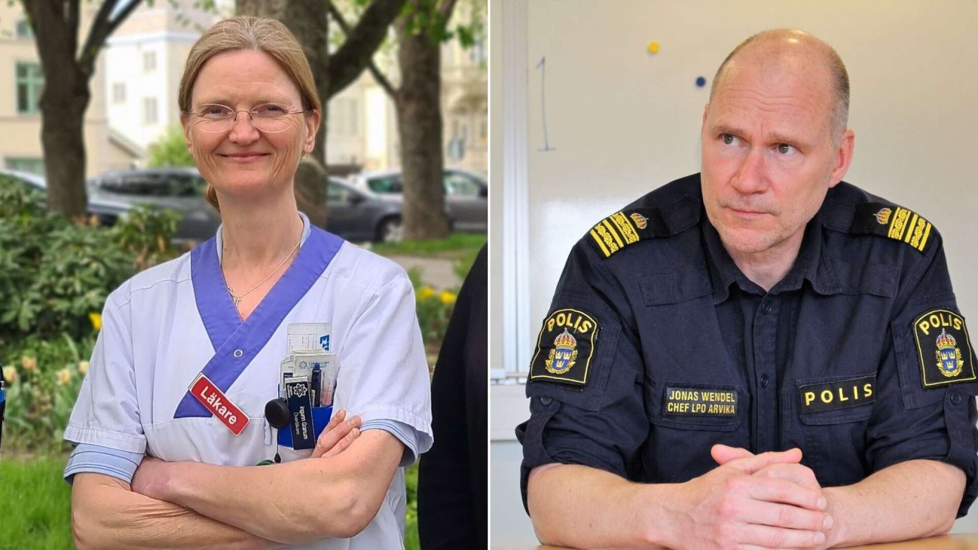 Akutläkaren Ingunn Granum och polischefen i Arvika, Jonas Wendel, ser båda stora fördelar med det nya sättet att jobba tillsammans. 