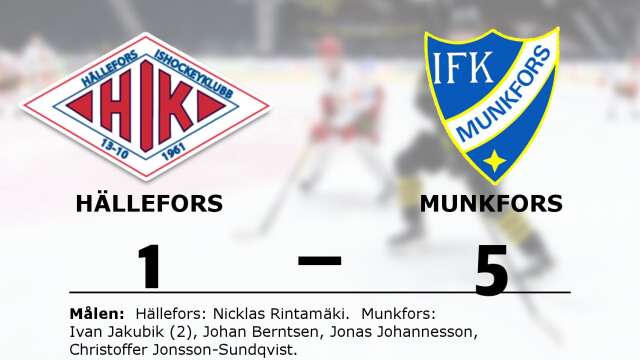 Hällefors IK förlorade mot IFK Munkfors