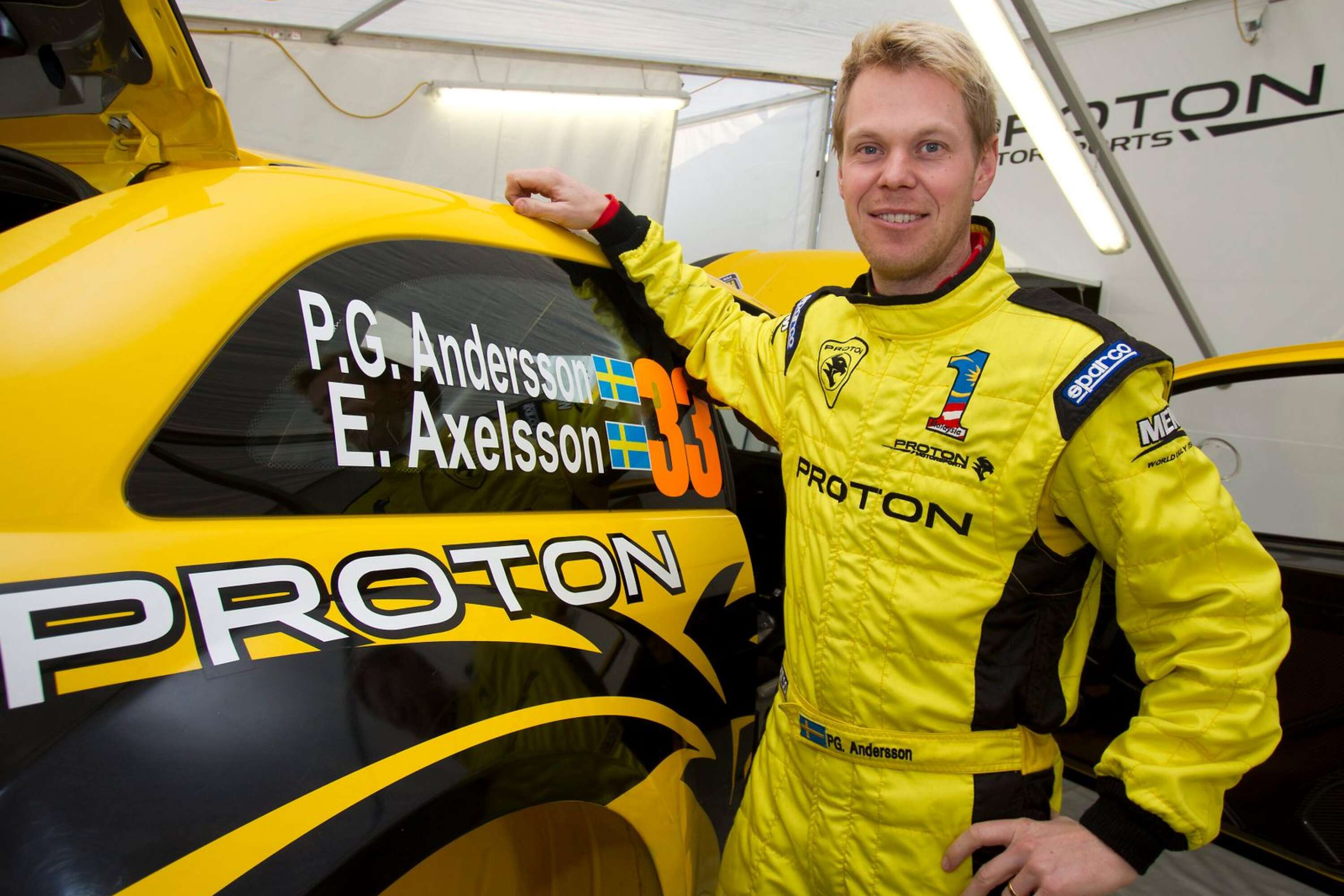 Här är P-G senast det begav sig i Svenska rallyt, 2012. Han körde Proton, med Emil Axelsson som kartläsare, och vann SWRC-klassen.