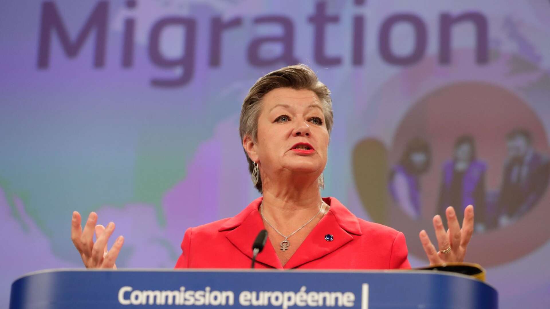 EU-kommissionären Ylva Johansson presenterar en ny migrationspolitik.