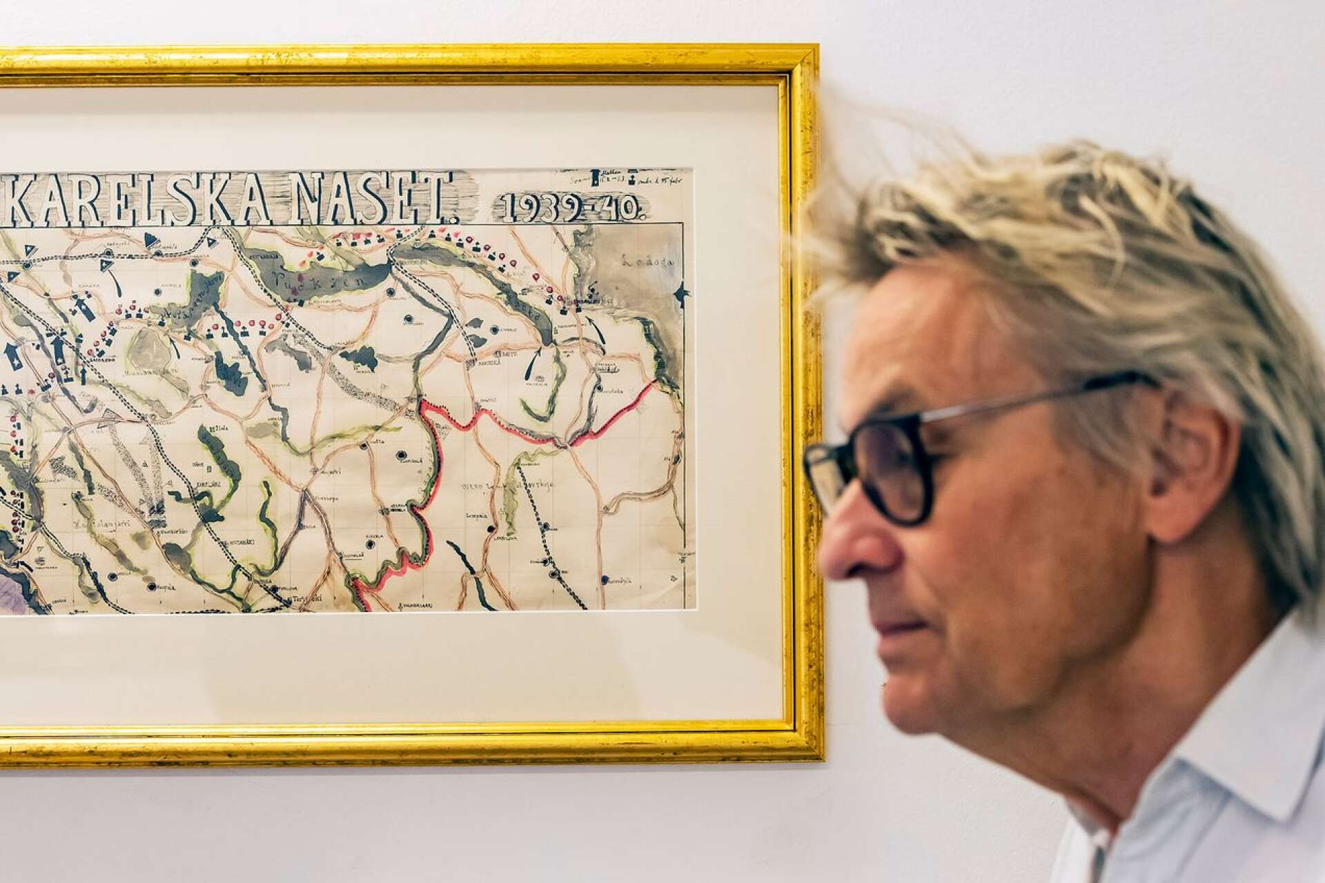 Ragnar Sandberg var intresserad av historiska slag och gjorde kartor. ”Det var något av en hobby för honom tror jag”, säger Lars Lerin. 